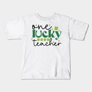 Teacher st patricks day One Lucky Teacher Kids T-Shirt